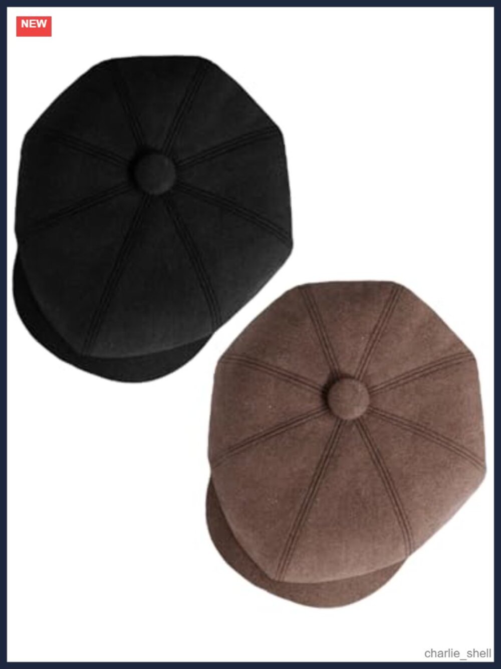 2 Pack Mens Newsboy Cap Wool Blend Adjustable Newsie Hat Beret